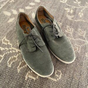 BORN Passi perforated Derby oxford shoes green suede 8.5 women